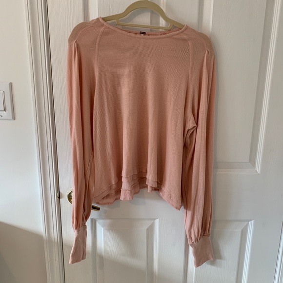 Free people blush balloon long sleeve top